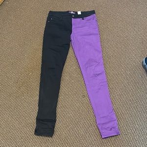 Two Toned Purple and Black Jeans